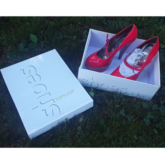 New Topshop platform Mary Jane shoes 8.5 leather - Picture 11 of 12